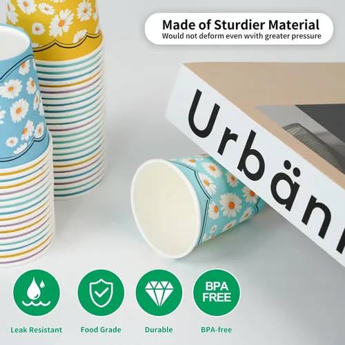 Miniatura 5 de Paquete de 500 vasos de papel desechables de 5 onzas, coloridos vasos pequeños para enjuague bucal, para fiestas, pícnics, barbacoas, viajes