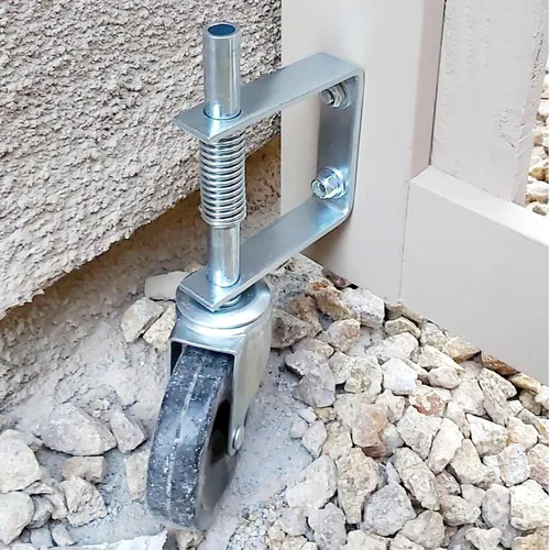 Miniatura 6 de Paquete de 2 ruedas giratorias de 4 pulgadas con resorte de alta resistencia, capacidad de carga de 250 a 500 libras, para puerta de madera, tubo