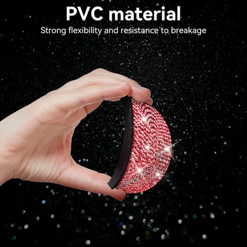 Miniatura 3 de SINGARO - Posavasos brillantes para automóvil, 4 posavasos antideslizantes universales, decorativos e integrados, accesorios para interiores de Rojo