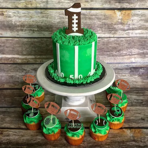 Miniatura 6 de 24 piezas de pelota de rugby para magdalenas, jugadores de fútbol, selecciones deportivas para cupcakes, temática de deportes de rugby, baby shower
