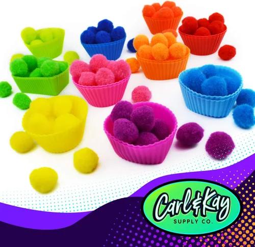 Miniatura 6 de Carl & Kay [300 piezas] 250 pompones de 1 pulgada y 50 ojos saltones - Pompones para manualidades - Pompones para manualidades en colores surtidos