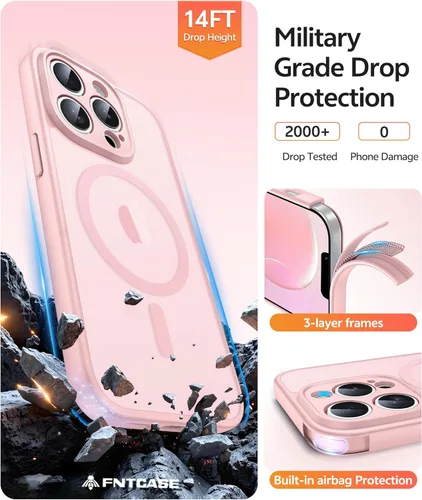 Miniatura 5 de FNTCASE Funda para iPhone 13 Pro: Fundas magnéticas translúcidas mate delgadas con protector de pantalla de vidrio templado