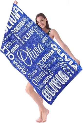 Miniatura 2 de Dr.TOUGH Toallas de playa personalizadas para adultos y niños, toallas de piscina personalizadas con nombre, toallas de playa de microfibra
