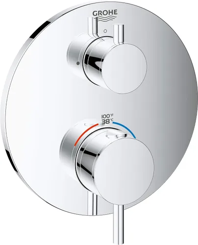 Miniatura 10 de GROHE 24151EN3 Atrio - Moldura termostática de doble función con 2 manijas, níquel cepillado InfinityFinish