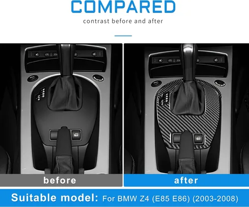 Miniatura 3 de AIRSPEED Fibra de carbono para BMW Z4 E85 E86 2003 2004 2005 2006 2007 2008 cubierta del marco interior de la caja de cambios de la consola central