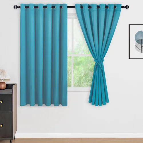 Miniatura 41 de DWCN Cortinas 100% opacas de 84 pulgadas de largo para dormitorio con forro negro, paneles de cortina de ventana de doble capa con aislamiento Azul