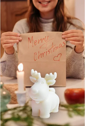 Miniatura 7 de Moldes de silicona para velas de ciervos de Navidad 3D, molde de resina para decoración de fiestas en el hogar, hecho a mano, jabón, bomba de baño