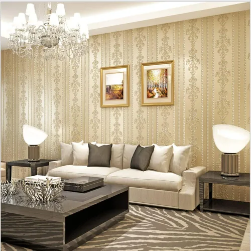 Miniatura 5 de Q QIHANG Papel tapiz moderno y sencillo de damasco en relieve 3D de rayas europeas no tejido para dormitorio, sala de estar, fondo de TV, 20.87