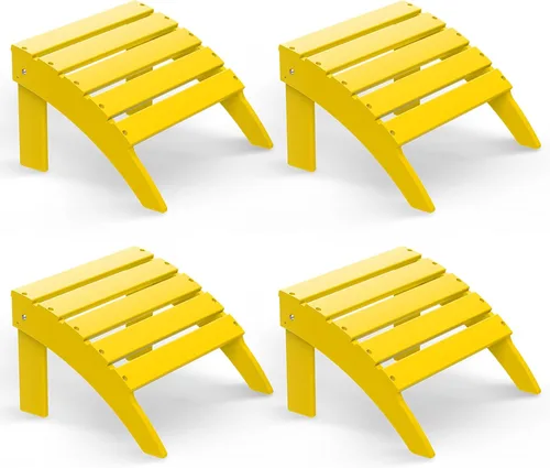 Miniatura 12 de Briopaws Otomana Adirondack plegable, silla Adirondack de polietileno de alta densidad resistente a la intemperie, reposapiés de plástico para Blanco