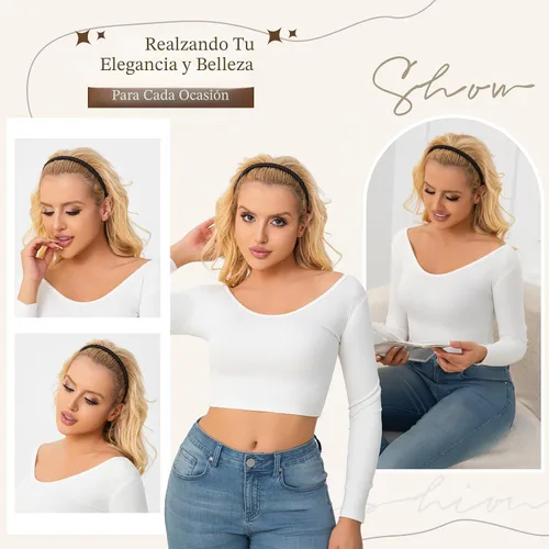 Miniatura 5 de 4 unidades - Diadema multicolor con dientes de resina protectora - Diadema con peine - Accesorios para el cabello para mujer por Beauty hair