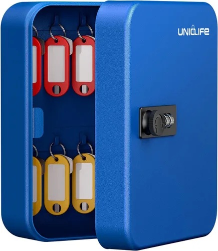 Miniatura 10 de Uniclife Gabinete de llaves de 100 posiciones con cerradura de combinación reiniciable, caja de almacenamiento de seguridad digital negra, Negro