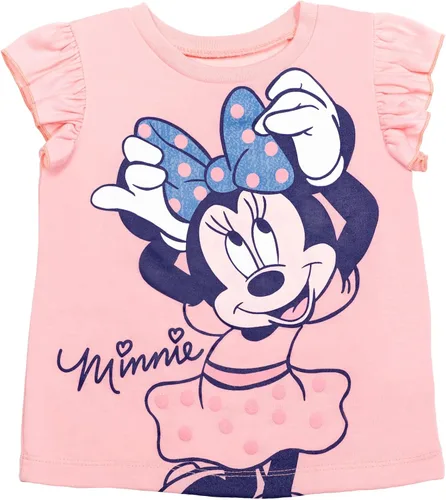 Miniatura 51 de Disney Minnie Mouse - Conjunto de camiseta floral arcoíris y pantalones cortos de cambray, tallas de bebé a niño grande (12 meses - 14-16)