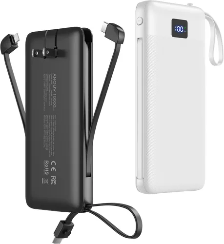 Miniatura 9 de Portable Charger Built-in Cables, AC Wall Plug and Magnetic Wireless iWatch Charger, 10000mAh 22.5W PD Fast Charging Power Bank, Compact Battery