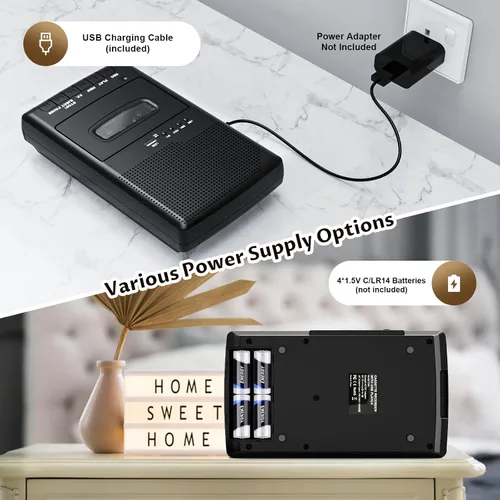 Miniatura 5 de Cassette Player Recorder & Tape Converter,Recording to USB/Tape from Mic, Convert Tapes to WAV via USB Drive, Portable Tape Player with Collar Mic