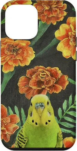 Miniatura 12 de iPhone XS Max Parakeet Budgie Orange Yellow Marigolds Flower Pattern Case
