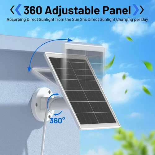 Miniatura 5 de Cargador de panel solar de 5 W compatible con cámara Arlo Pro 5S/Pro 4/Pro 3/Ultra/Ultra 2/Go 2, carga de paneles solares con cable de carga