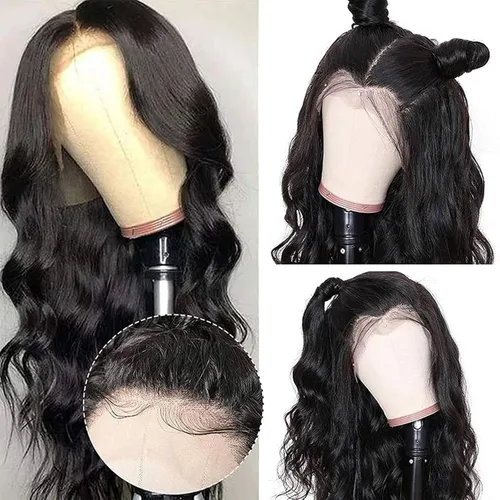 Miniatura 6 de Holiden Pelucas de cabello humano ondulado con encaje frontal, prearrancado, 100 % cabello humano real, densidad 250, 13 x 5, pelucas frontales