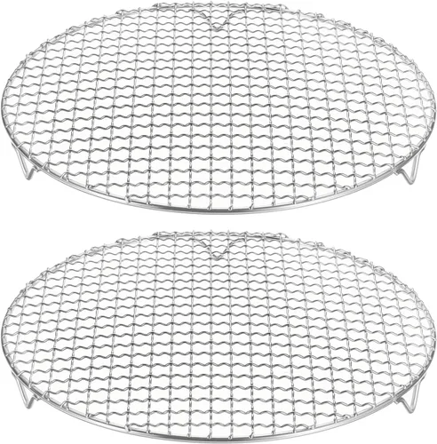 Miniatura 25 de HARFINGTON Rejilla Redonda de Cocina de 6.5 Pulgadas de Acero Inoxidable 201 con Alambre Cruzado para Barbacoa, Parrilla, Cocina, Horneado, Ahumado