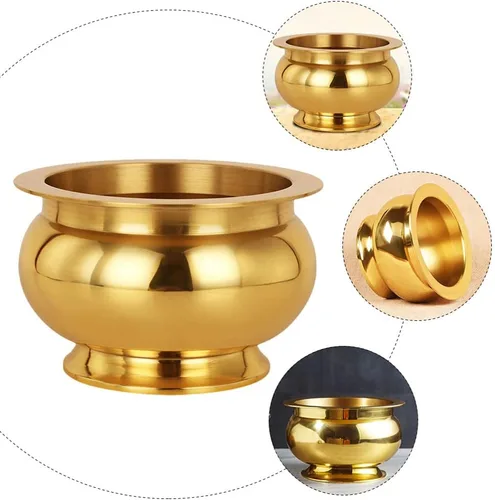 Miniatura 8 de VALICLUD Quemador de incienso de cobre, cuenco con soporte para palitos de incienso de estilo chino asiático, cono, recogedor de cenizas de incienso