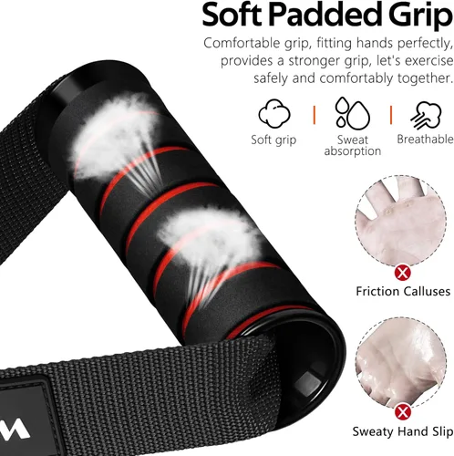 Miniatura 5 de Manijas de Ejercicio WALITO, Reemplazo de Accesorios de Cable para Equipo de Gimnasio en Casa, Sistema de Poleas, Pilates, Bandas de Resistencia