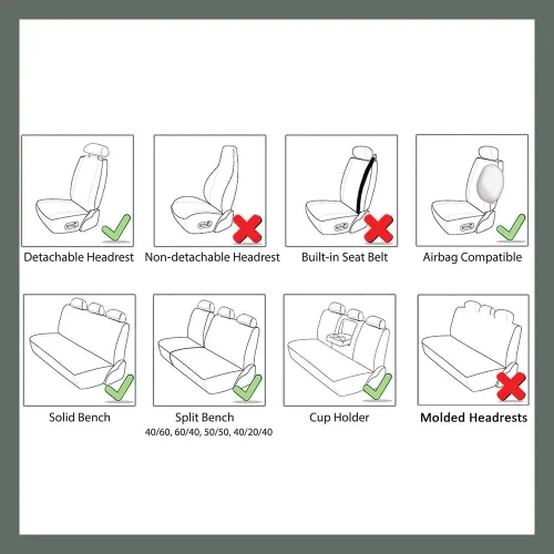 Miniatura 5 de Set completo fundas para asiento de coche FH Group, Negro