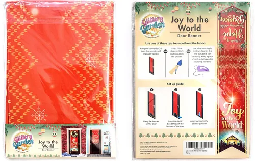 Miniatura 3 de Bandera de Puerta de Alegría al Mundo. Escena del Pesebre, Decoraciones de Navidad, Cartel Colgante de la Sagrada Natividad - Kit de Decoración