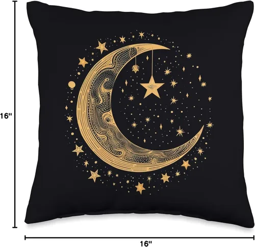 Miniatura 4 de Moon Sun Stars PopLove Co. Galaxy Night Sky Moon Lunar Stars Sun Love - Almohada de 16 x 16 pulgadas, multicolor