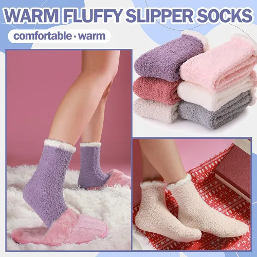 Miniatura 3 de ANTSANG Womens Fuzzy Socks Slipper Winter Fluffy Comfy Cozy Socks Cabin Warm Home Socks