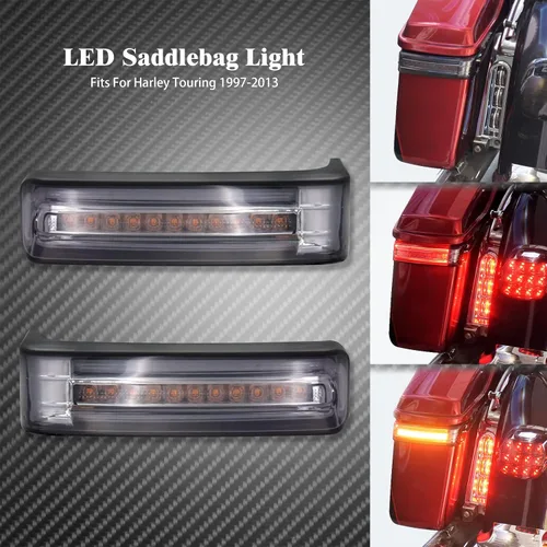 Miniatura 3 de Luz LED para alforja para motocicleta, luz trasera de freno para Harley Touring Street Electra Glide Road Glide King Ultra Limited CVO 1997-2013