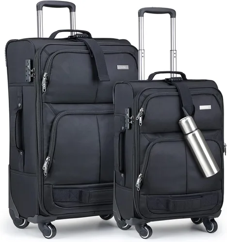 Hanke Juego de equipaje de 202428 pulgadas, equipaje de mano expandible de lado suave, maleta grande con cerradura, equipaje de viaje con ruedas,