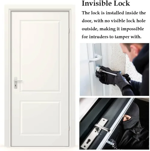 Miniatura 5 de Cerrojo electrónico, control remoto, antirrobo, seguridad para el hogar, sin llave, cerradura de puerta oculta inteligente con 4 controles remotos