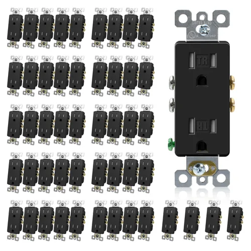Miniatura 19 de ELEGRP Toma de corriente decorativa de pared, resistente a manipulaciones, 15 amperios, enchufe eléctrico de pared estándar, grado residencial