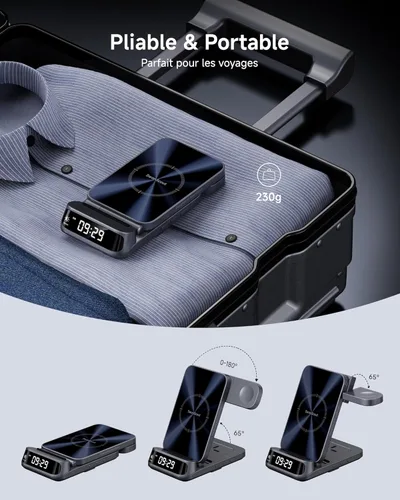 Miniatura 3 de Cargador inalámbrico para iPhone 17/16/15/14/13/12, estación de carga 3 en 1 para Apple Watch 11/10/9/8/7/6, Ultra 3/2, para AirPods Pro 3/Pro