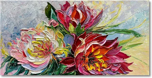 Miniatura 19 de Limiyer Arte pintado a mano moderno arte abstracto pintura al óleo blanco y marrón textura gruesa lienzo arte pintura al óleo sala de estar