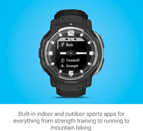 Miniatura 5 de Garmin Instinct Crossover, reloj inteligente híbrido resistente, manecillas analógicas y pantalla digital, color negro