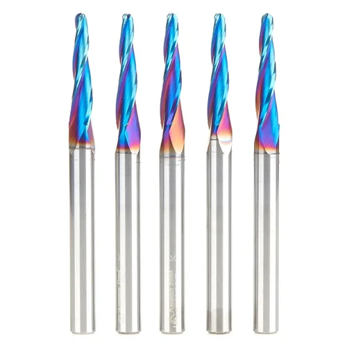 Miniatura 8 de Amana Tool 46286-K Brocas de enrutador CNC en espiral de corte de carburo para plástico, madera 2D/3D tallado 3.6 grados punta de bola de ángulo