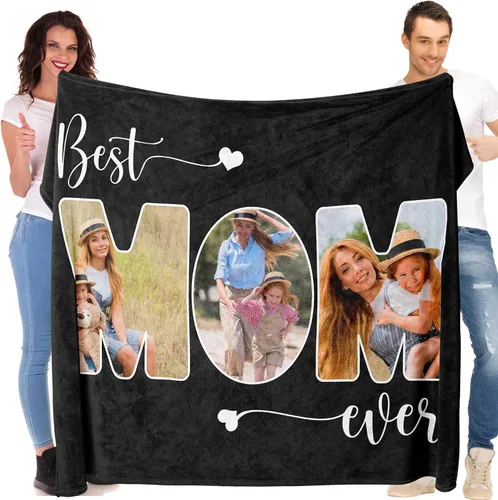 Miniatura 15 de Manta de forro polar con texto fotográfico, manta personalizada para mamá y papá, regalo perfecto para el Día de la Madre, cumpleaños para ella