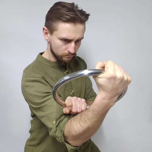 Miniatura 5 de HYOUT Anillo de acero inoxidable Wing Chun Yewen Sau de entrenamiento manual adhesivo para fuerza de mano Tsun Siu Lum Kung Fu de autodefensa