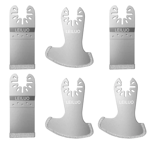 Miniatura 9 de LEILUO – Juego de 6 cuchillas oscilantes recubiertas de diamante para multiherramienta, ideales para eliminar juntas; compatibles con DeWalt