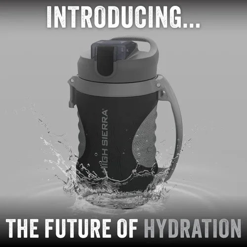 Miniatura 5 de HIGH SIERRA, [Libre de BPA] Botella de agua aislada de 64 onzas, boquilla de silicona, anclaje de valla integrado, mantiene el agua fría durante