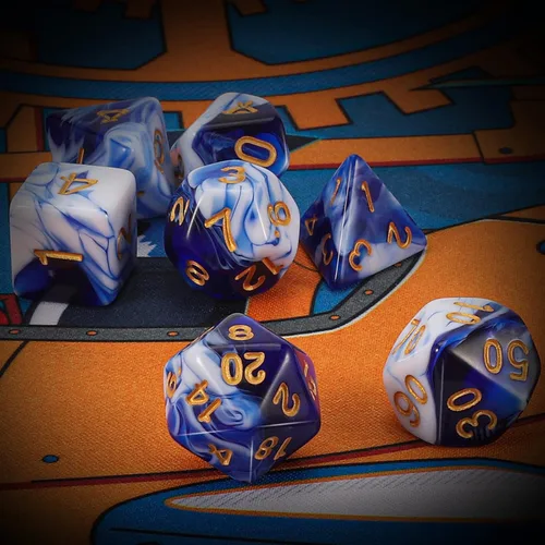 Miniatura 3 de QMAY DND Juego de Dados - 7 Piezas de Dados Poliédricos con Bolsa de Dados D&D para Mazmorras y Dragones, RPG, MTG, Juegos de Rol