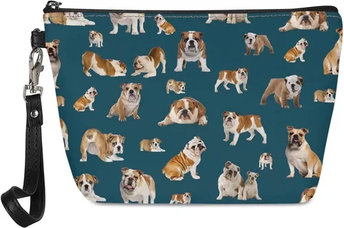 Miniatura 23 de Howilath Novedad Impreso Elegante Bolso Cosmético De Las Mujeres, Perros Animales Perezoso Diseño Floral Niña Trapezoide Cosméticos Bolsa De