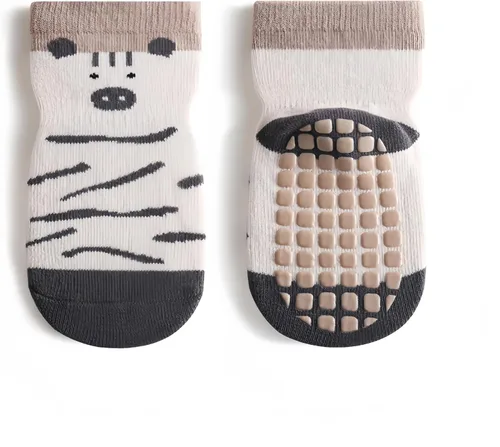 Miniatura 10 de Calcetines para bebé, antideslizantes, mezcla de algodón, elásticos, unisex para niños y niñas, de 0 a 5 años (paquete de 2 pares)