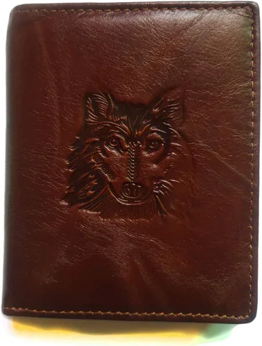 Miniatura 61 de Hombres Cool Eagle Wolf Caballo Totem Cuero Vaca Vertical Cartera Cremallera Multi-tarjeta Titular, Tótem de caballo, Minimalista