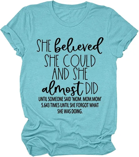 Miniatura 3 de Camisetas novedosas para mujer, manga corta, casual, de verano, divertidas, con estampado de letras, para vacaciones, cuello redondo, lindo gráfico