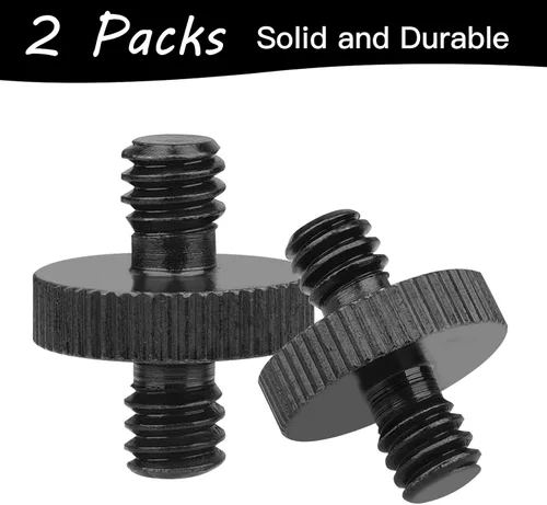 Miniatura 6 de Adaptador de tornillo de trípode roscado macho de 1/4 pulgadas a macho de 1/4 pulgadas, convertidor de rosca de montaje estándar para montaje