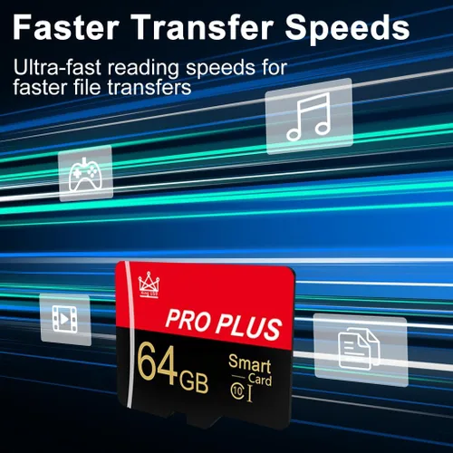 Miniatura 2 de Paquete de 5 tarjetas TF de 64 GB con adaptador, tarjeta de memoria de alta velocidad, UHS-I C10 A1 tarjeta TF para tablet/teléfono 64GB-5 Pack