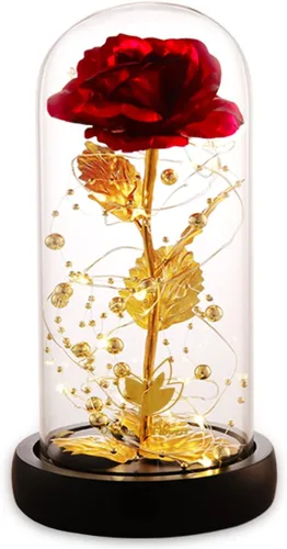 Rosa preservada para el Día de la Madre para siempre, regalos para mamá, rosa bella y la bestia, regalos de cumpleaños para mujeres, rosa eterna en