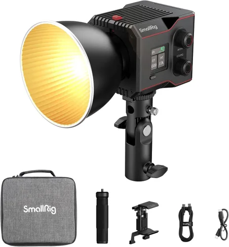 Miniatura 9 de SmallRig Luz de Video RC 60B COB, Batería de 49Wh, 45 Minutos de Funcionamiento, 63W 11200lux CRI 97+ Luz de Video LED Bicolor, Luz de Salida 60B