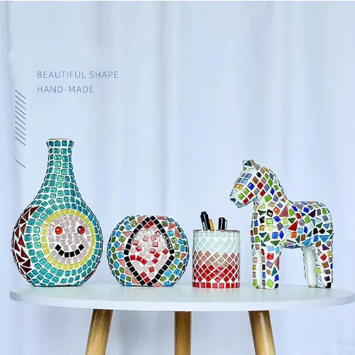 Miniatura 3 de 1.1LB Azulejos de Mosaico de Cristal Irregular de Color Mixto, Pequeños Azulejos de Mosaico Mini para Manualidades DIY, Artesanía de Cristal Hecha a